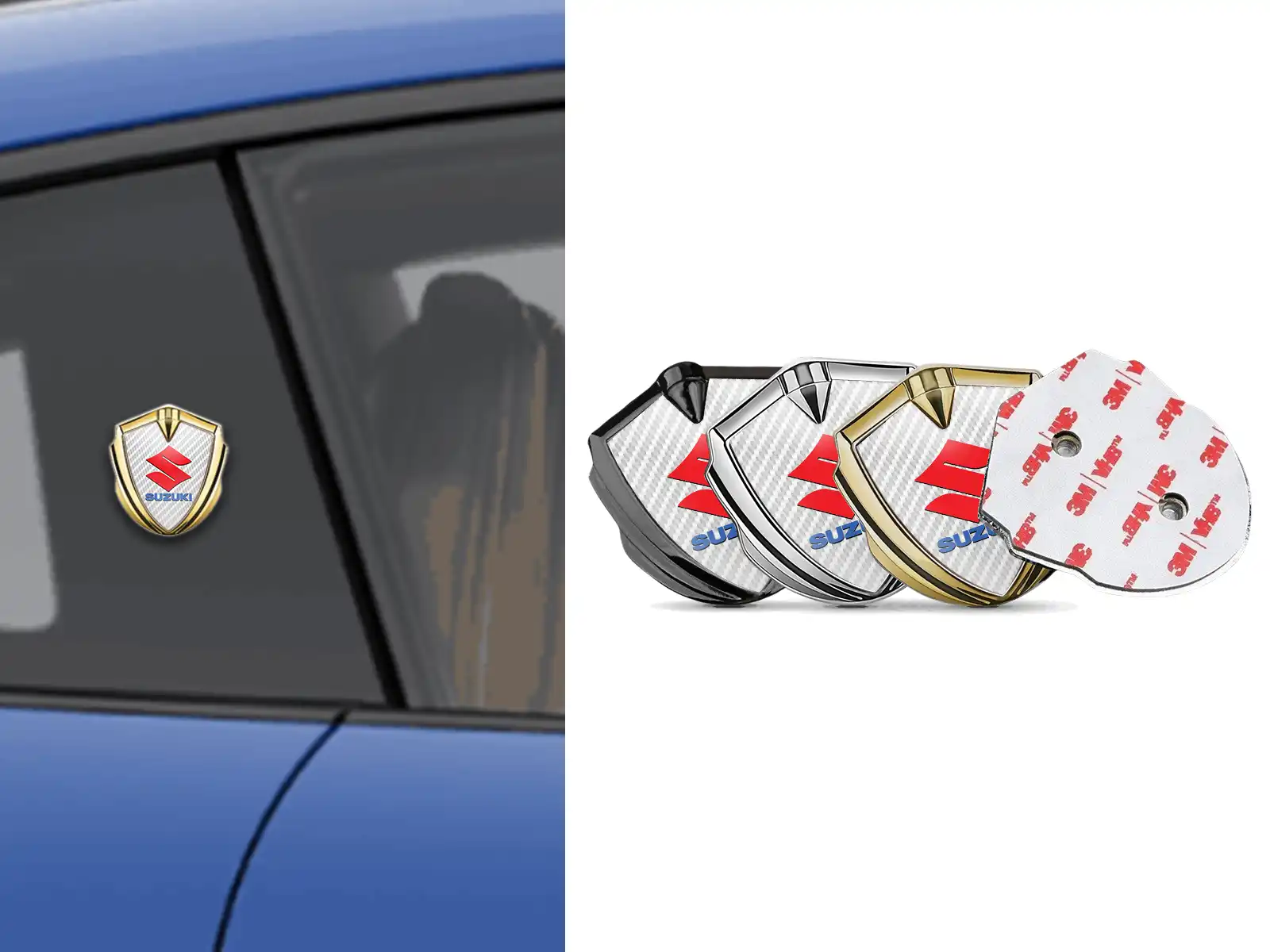 Suzuki Badge Self Adhesive Max Design Stainless Steel